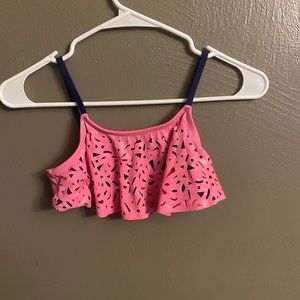 Girls size 10 pink and blue justice bikini
